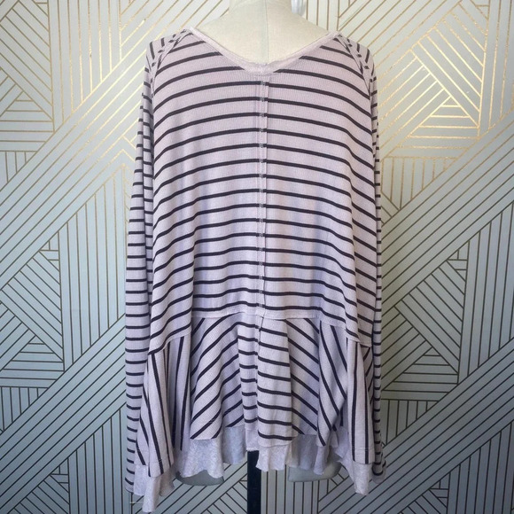 Free‎ People We the Free Tangerine Stripe Tee Sand - Picture 8 of 11